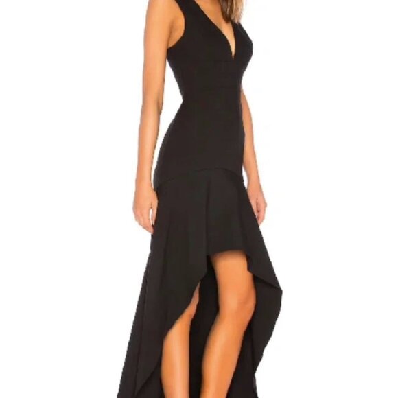 New* BCBGMaxAzria Plunging Hi Low Gown Dress Black Color Size 8 $348.00 - Picture 8 of 9